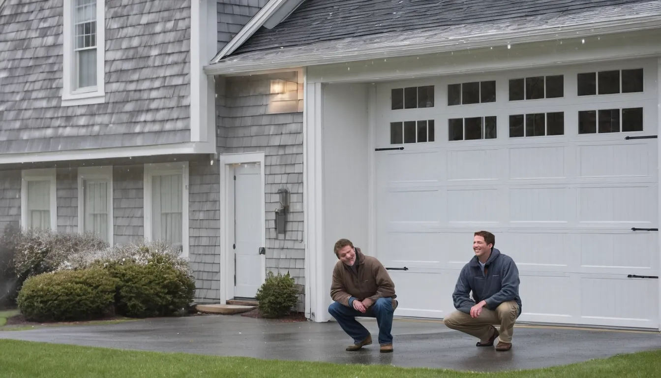 A local provider checking a garage door track on a home in Newton