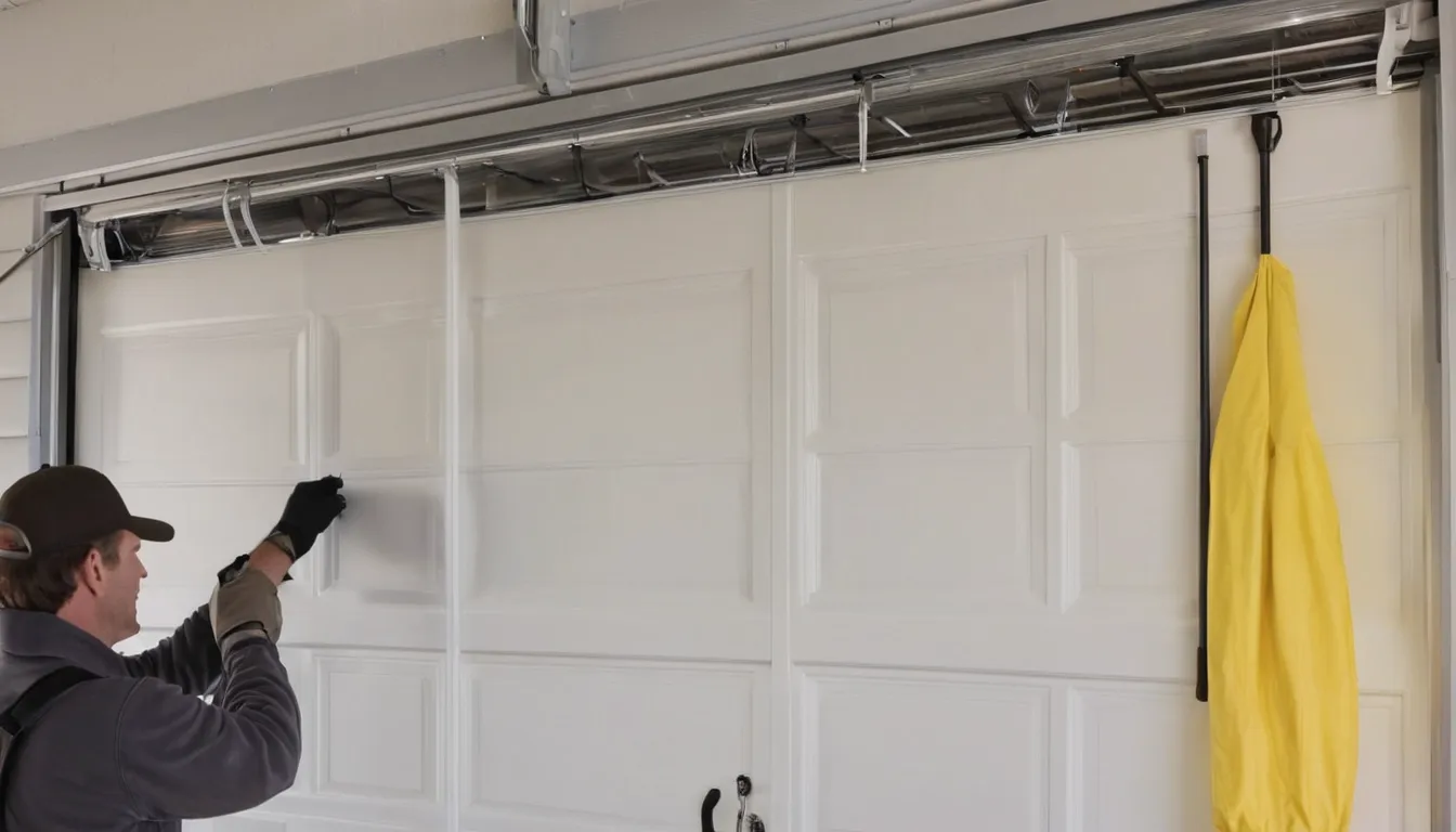 A provider inspecting garage door springs for a homeowner in the Newton area